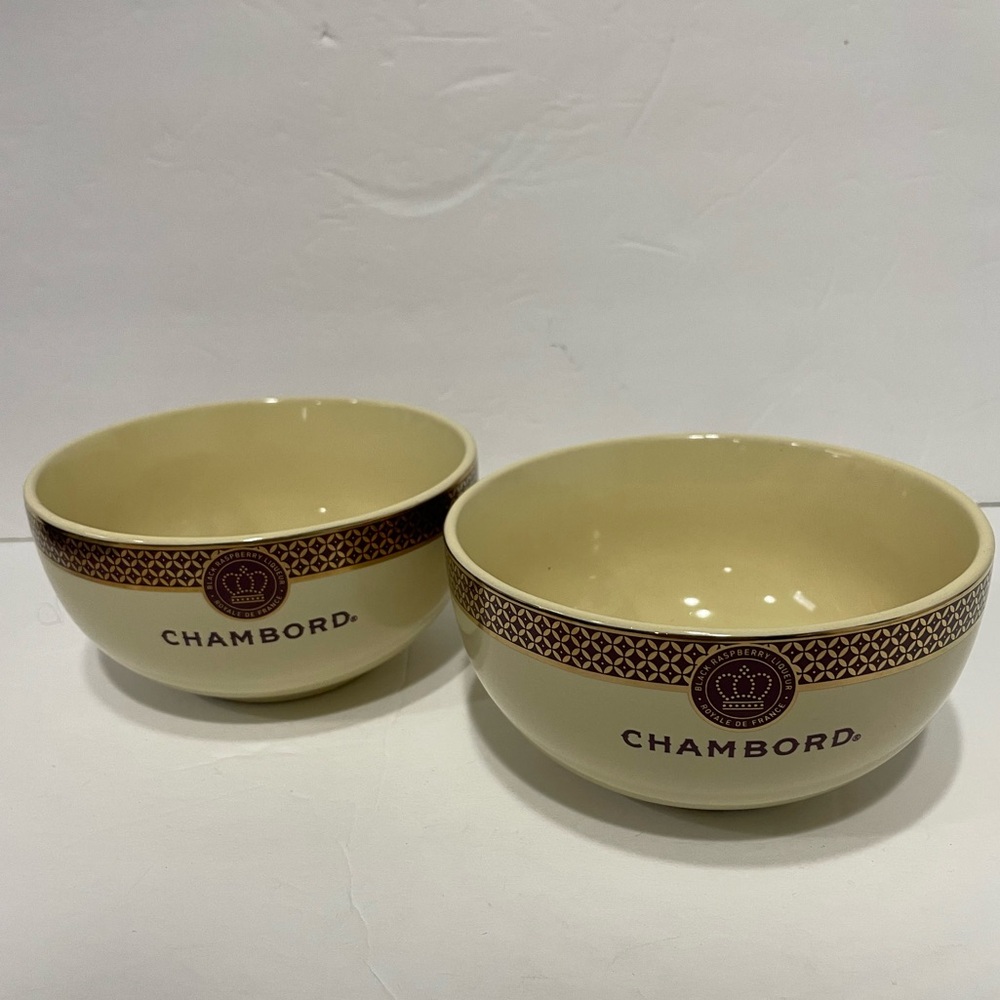 Chambord Ice Cream Bowl Black‎ Raspberry Liqueur Royale De France Set Of 2